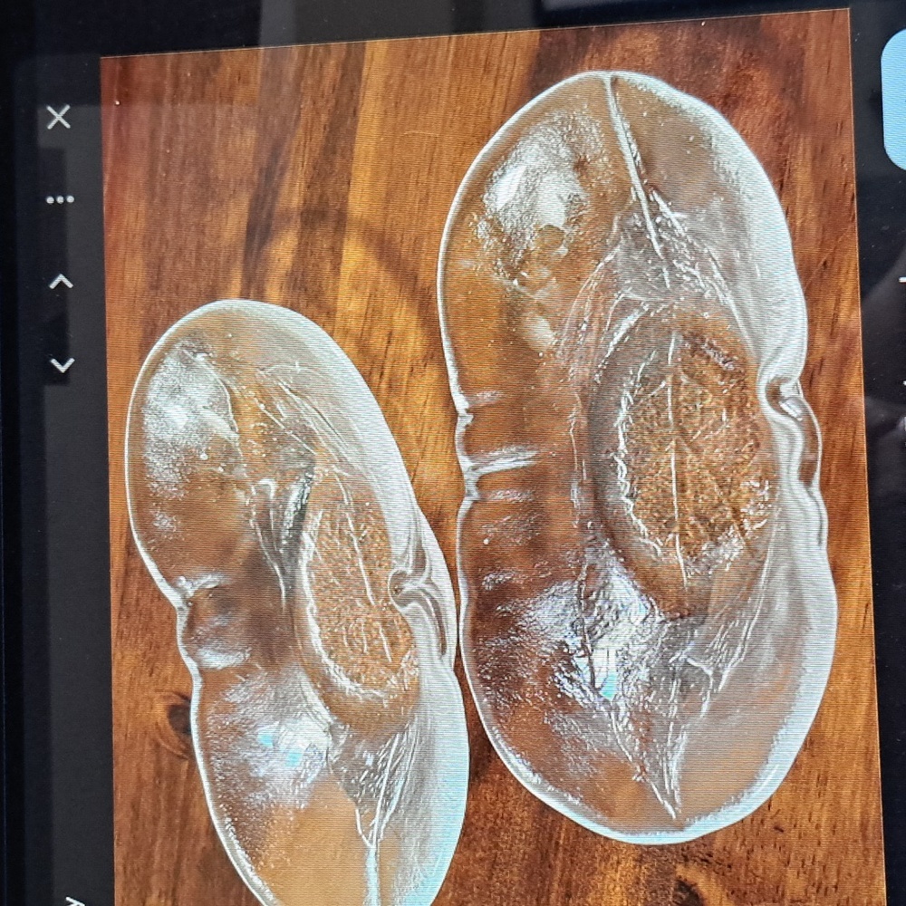 KOSTA BODA set of 2 avocado shaped crystal bowls